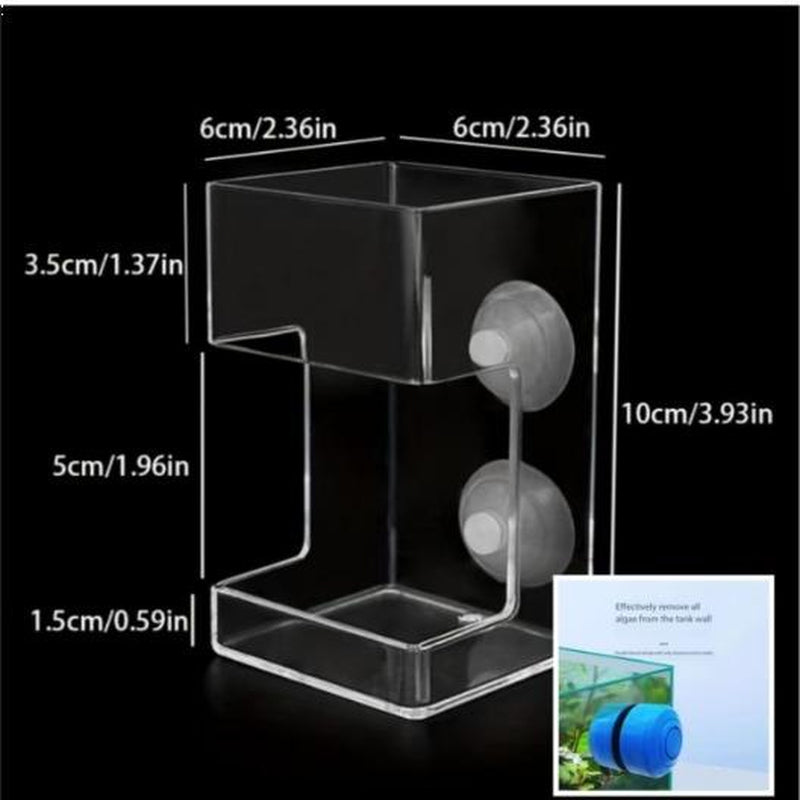 1 Pack Aquarium Feeding Ring - Non-Slip Essential Fish Tank Supplies Fish Food Plastic Buoyancy Ring for Floating Food Magnetic Fish Tank Wall Cleaning Brush