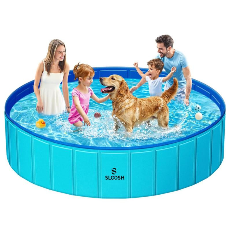 SLOOSH Foldable Dog Kiddie Pool - Portable Hard Plastic Doggie Swimming Pool, Anti-Slip Collapsible Pets Bath Tub Suitable for Kids Indoor Outdoor Backyard Use Mother'S Day Gifts