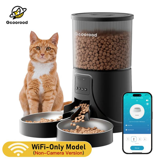 【Outdoorfun】4L Automatic Cat Feeder for 2 Cats with Camera| Dual Stainless Steel Bowls | App-Controlled with Camera | Real-Time Video Chat | Ideal for Cats & Dogs ! #1