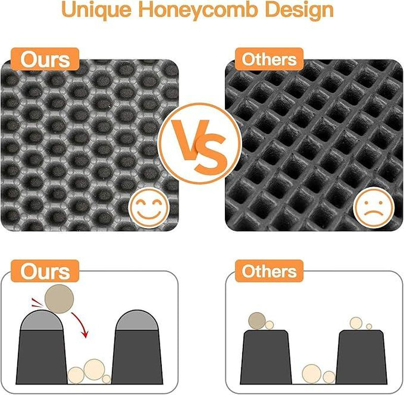 Cat Litter Mat Cat Litter Trapping Mat, Honeycomb Double Layer Design, Urine and Water Proof Material, Scatter Control, Less Waste，Easier to Clean,Washable