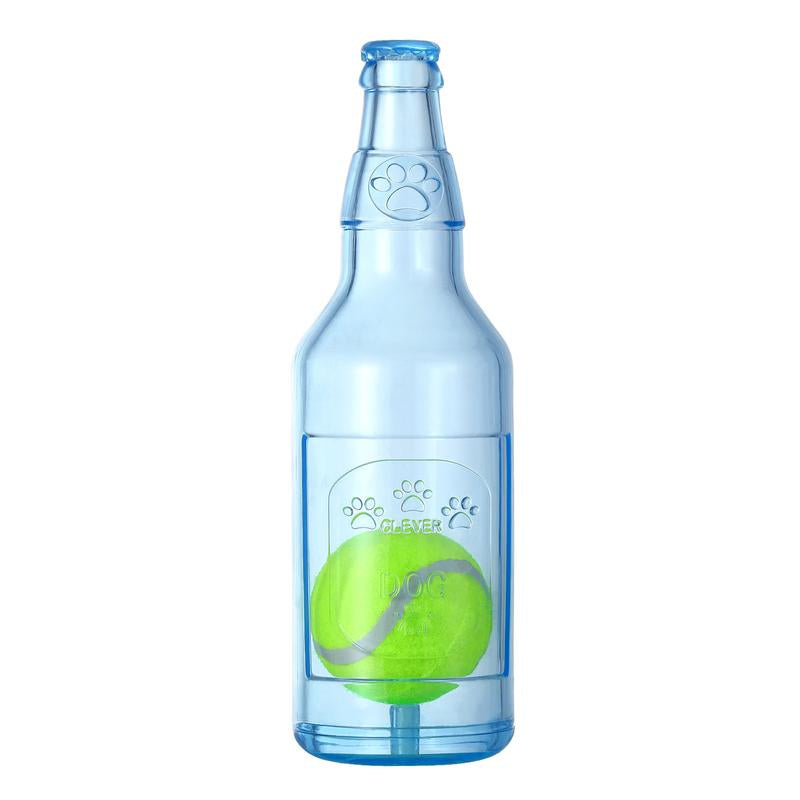 Pawaboo Blue Water Bottle Interactive Dog Toy for Aggressive Chewers,Chew Toys with a Tennis Ball,Squeaky Dog Toys for Aggressive Chewers for Small Medium Dogs,Ball in a Bottle,Interactive Dog Toys for Boredom