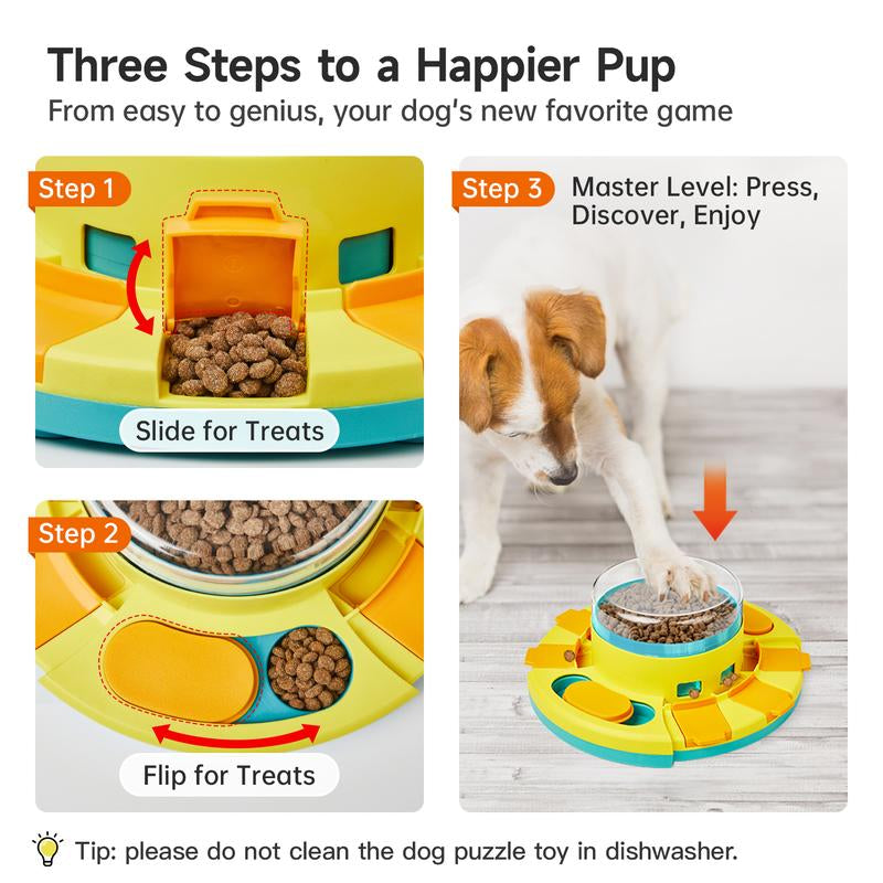 Potaroma Dog Puzzle Toy 2 Levels, Slow Feeder, Dog Food Treat Feeding Toys for IQ Training, Dog Entertainment Toys for All Breeds 4.2 Inch Height